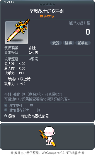 強韌劍士的雙手劍 Tooltip
