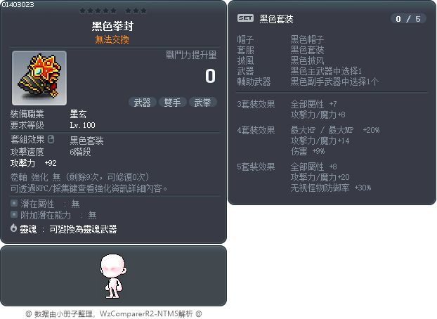 黑色拳封 Tooltip