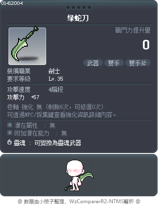 绿蛇刀 Tooltip