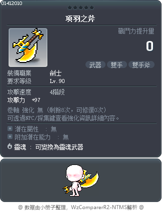 项羽之斧 Tooltip