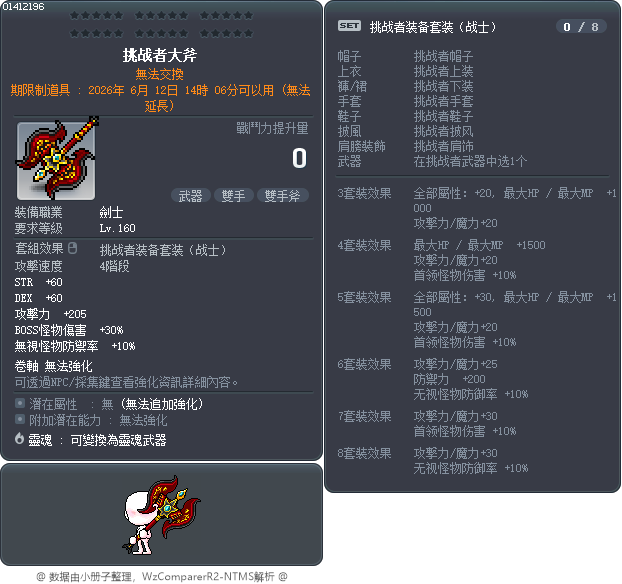 挑战者大斧 Tooltip