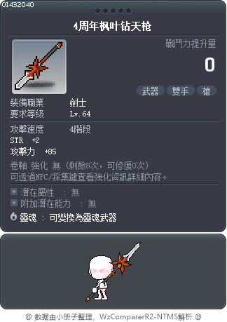 4周年枫叶钻天枪 Tooltip