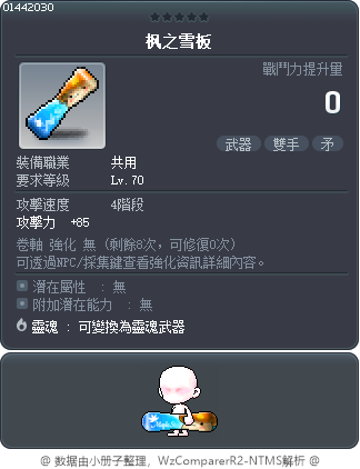 枫之雪板 Tooltip