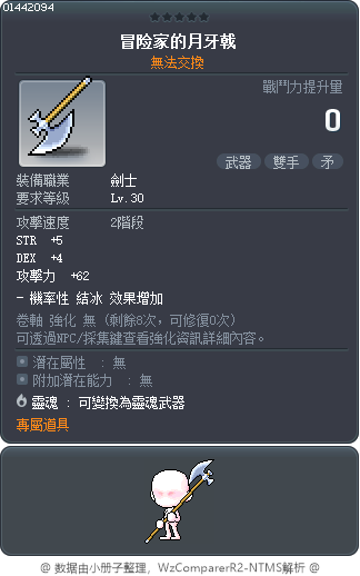 冒险家的月牙戟 Tooltip