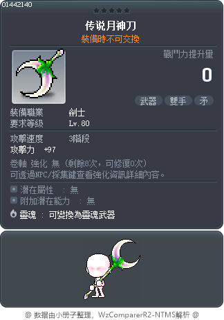 传说月神刀 Tooltip