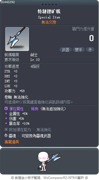 特制锂矿戟 Tooltip