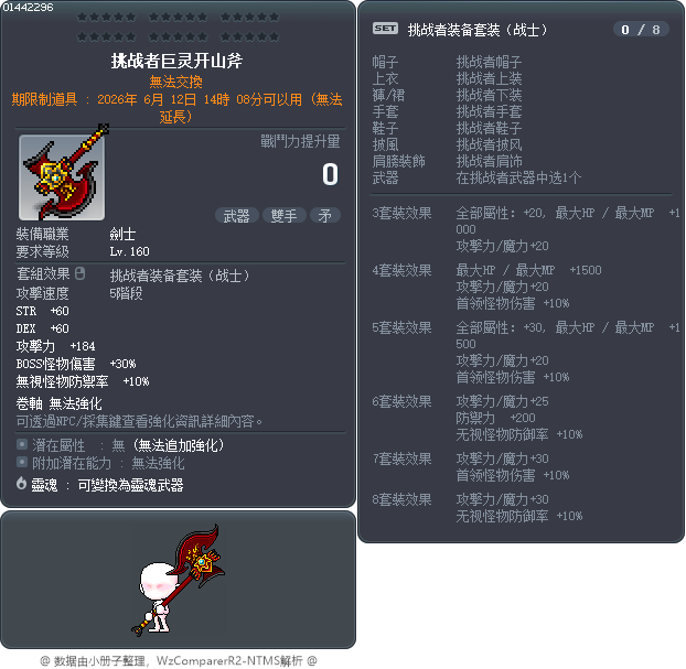 挑战者巨灵开山斧 Tooltip