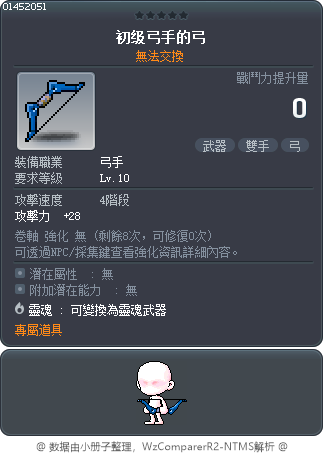 初级弓手的弓 Tooltip