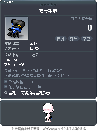 蓝宝手甲 Tooltip