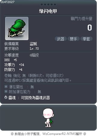 绿闪电甲 Tooltip