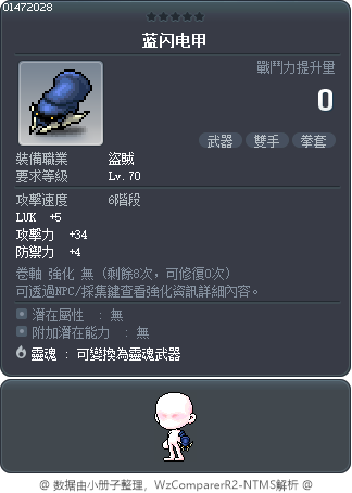 蓝闪电甲 Tooltip