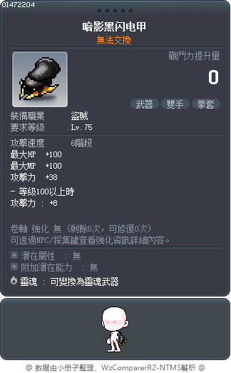 暗影黑闪电甲 Tooltip