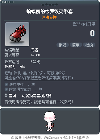 蝙蝠魔的纱罗毁灭拳套 Tooltip