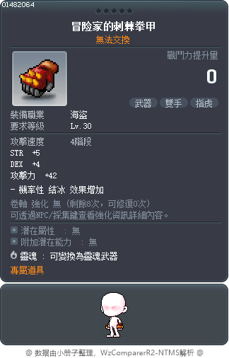 冒险家的刺棘拳甲 Tooltip