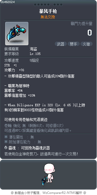 暴风手枪 Tooltip