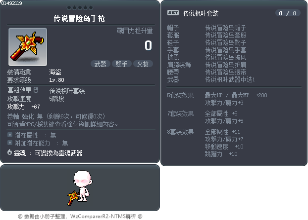 传说冒险岛手枪 Tooltip
