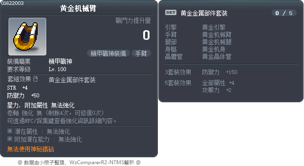 黄金机械臂 Tooltip