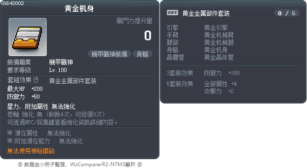 黄金机身 Tooltip