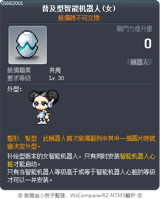 普及型智能机器人(女) Tooltip