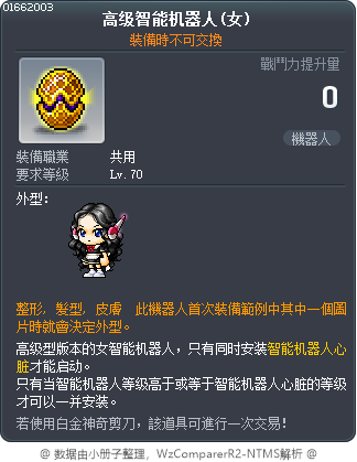 高级智能机器人(女) Tooltip