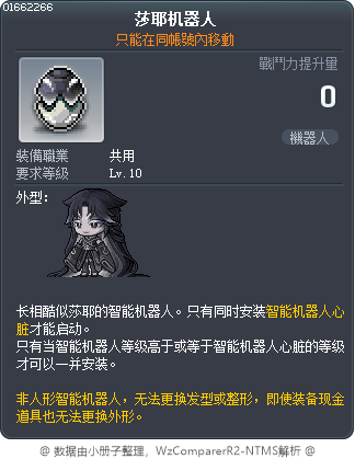 莎耶机器人 Tooltip