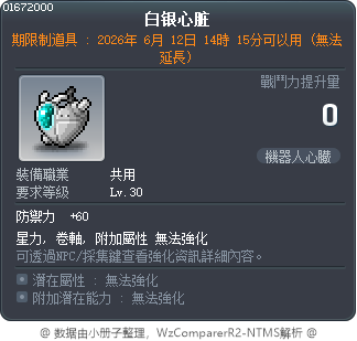 白银心脏 Tooltip
