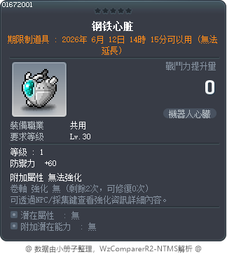 钢铁心脏 Tooltip