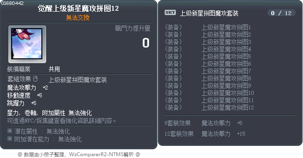 觉醒上级新星魔攻拼图12 Tooltip