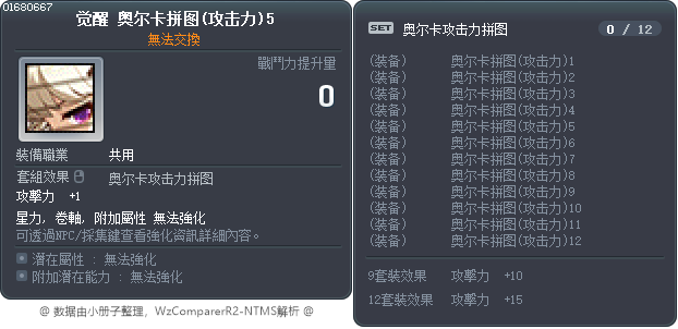 觉醒 奥尔卡拼图(攻击力)5 Tooltip