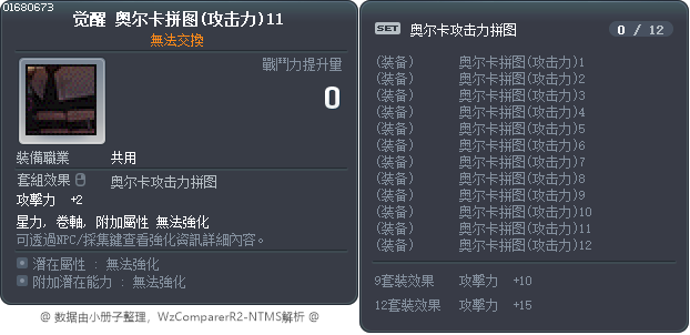 觉醒 奥尔卡拼图(攻击力)11 Tooltip