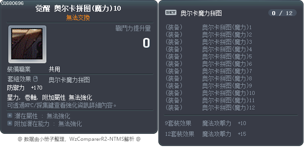 觉醒 奥尔卡拼图(魔力)10 Tooltip