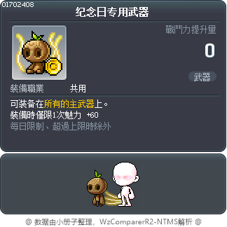 纪念日专用武器 Tooltip
