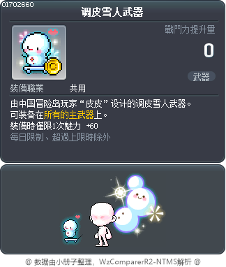 调皮雪人武器 Tooltip