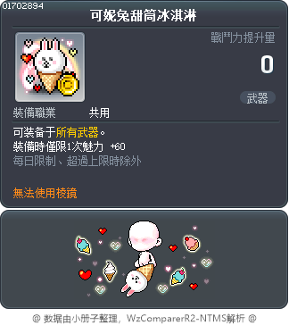 可妮兔甜筒冰淇淋 Tooltip
