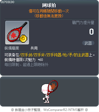 网球拍 Tooltip