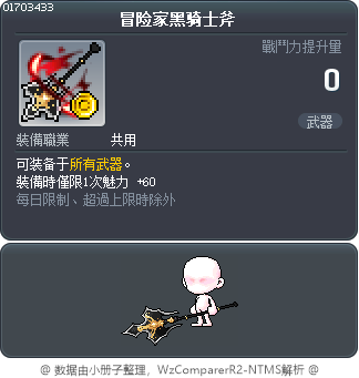 冒险家黑骑士斧 Tooltip