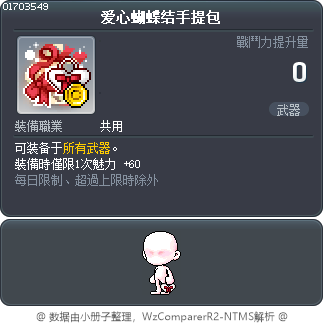 爱心蝴蝶结手提包 Tooltip