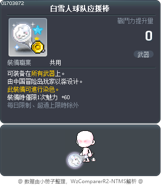 白雪人球队应援棒 Tooltip