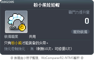 粉小熊娃娃帽 Tooltip