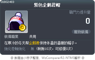 紫色企鹅君帽 Tooltip