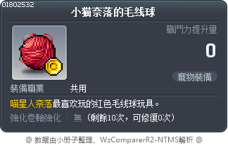 小猫奈落的毛线球 Tooltip