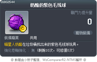 奶酪的紫色毛线球 Tooltip
