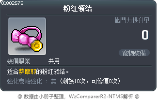 粉红领结 Tooltip