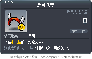 恶魔头带 Tooltip