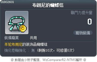 布朗尼的蝴蝶结 Tooltip