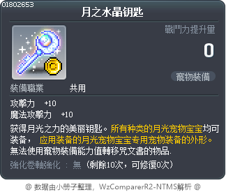 月光水晶鑰匙 Tooltip