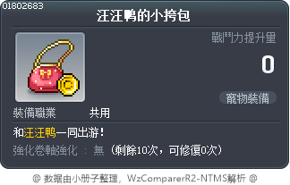 汪汪鸭的小挎包 Tooltip
