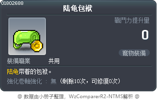 陆龟包袱 Tooltip