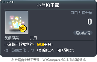 小乌帕王冠 Tooltip