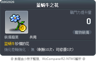 蓝蜗牛之花 Tooltip